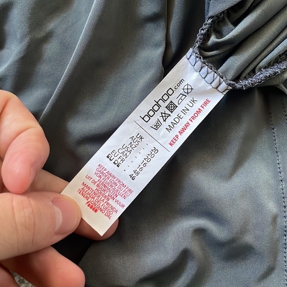 NWOT Boohoo Ruched Gunmetal midi dress - Picture 8 of 10